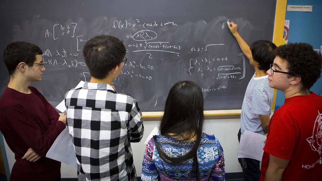 Students in a math class
